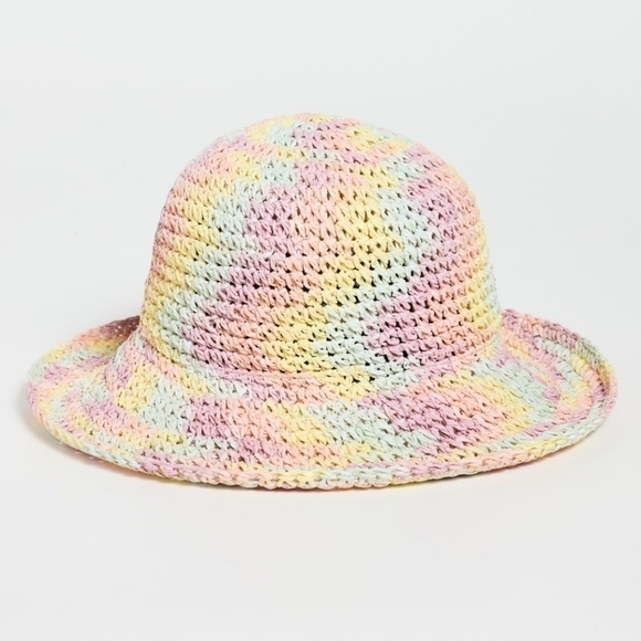 New Lele Sadoughi Raffia Rainbow Pastel Playa Bucket Hat main image 5